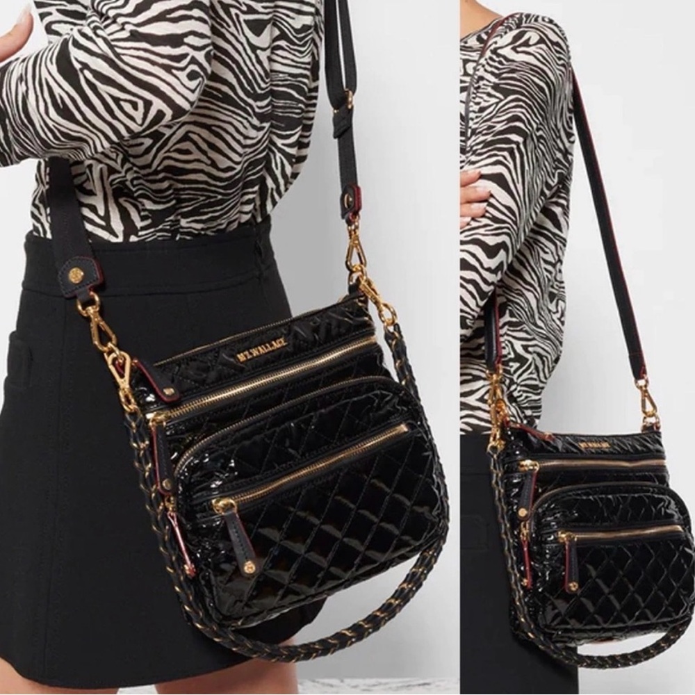 MZ Wallace Black lacquer crossbody